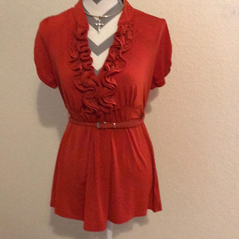 1X red blouse
